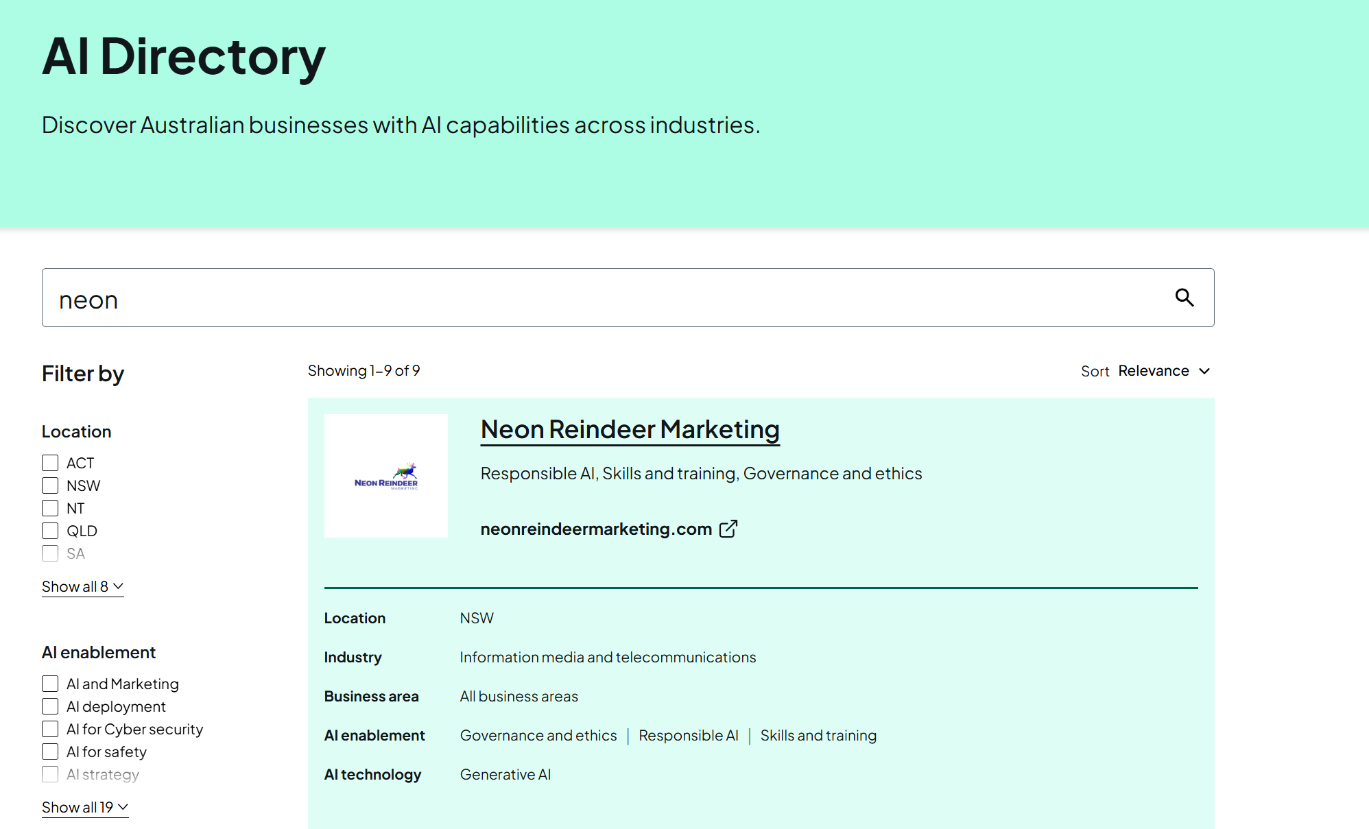 National AI Centre AI Directory badge
