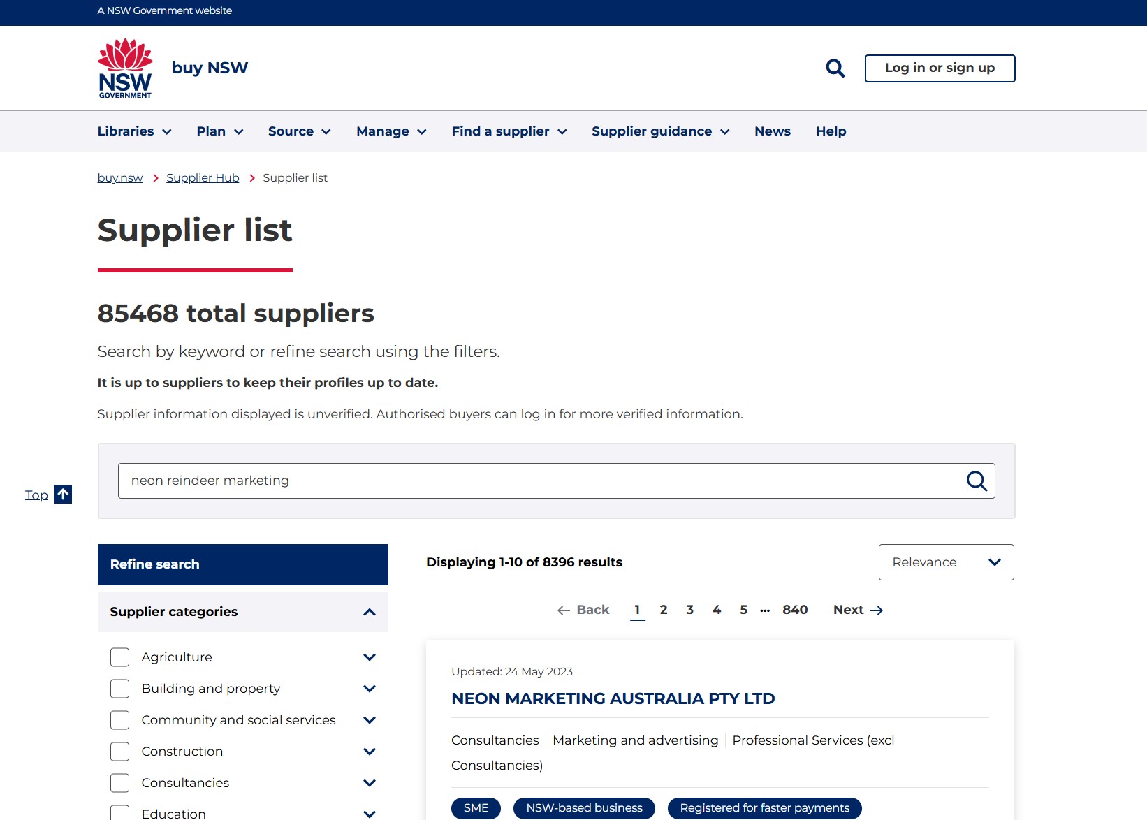 NSW Government approved supplier list badge